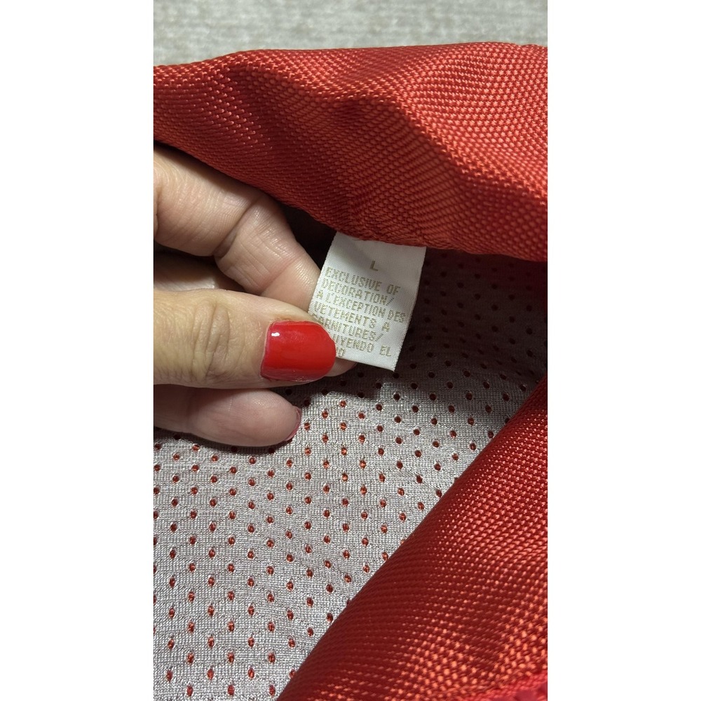 Liz Claiborne Jacket Womens Large Red Nylon Windbreaker Mesh Lined Zip Pockets - Picture 7 of 12